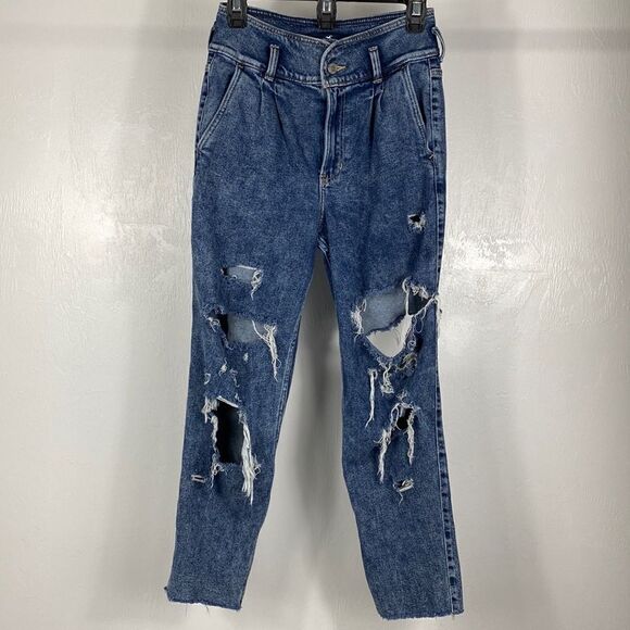 Hollister Ultra High Rise Ripped Mom Jeans size W28 L27 - Picture 1 of 10